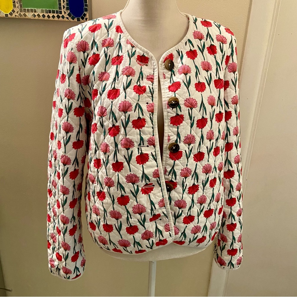 ✨EUC J. Crew Quilted Floral Jacket